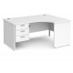 Maestro Panel end Ergonomic desk with Three Drawer Pedestal